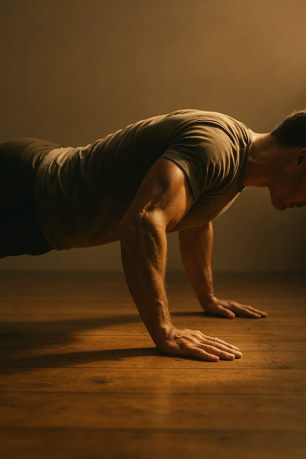 A group powering through a daily push-ups challenge together